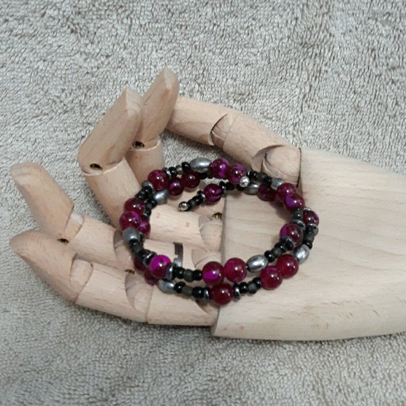 Fushia Paint bangle bracelet - Picture 1 of 4